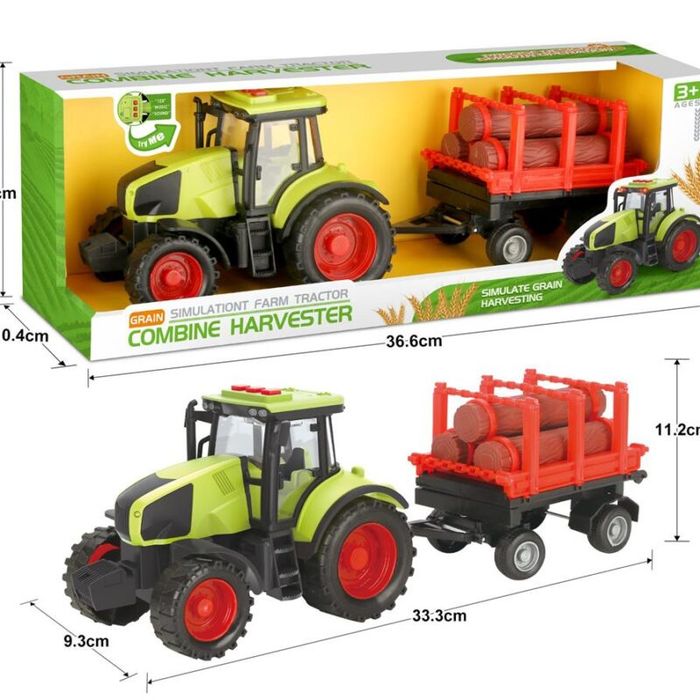 Traktor sa priključkom i drvima